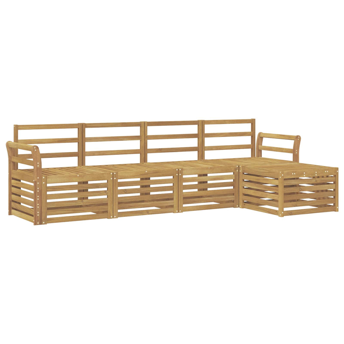 vidaXL Outdoor Sofa Set 5 pcs White Solid Acacia Wood 2