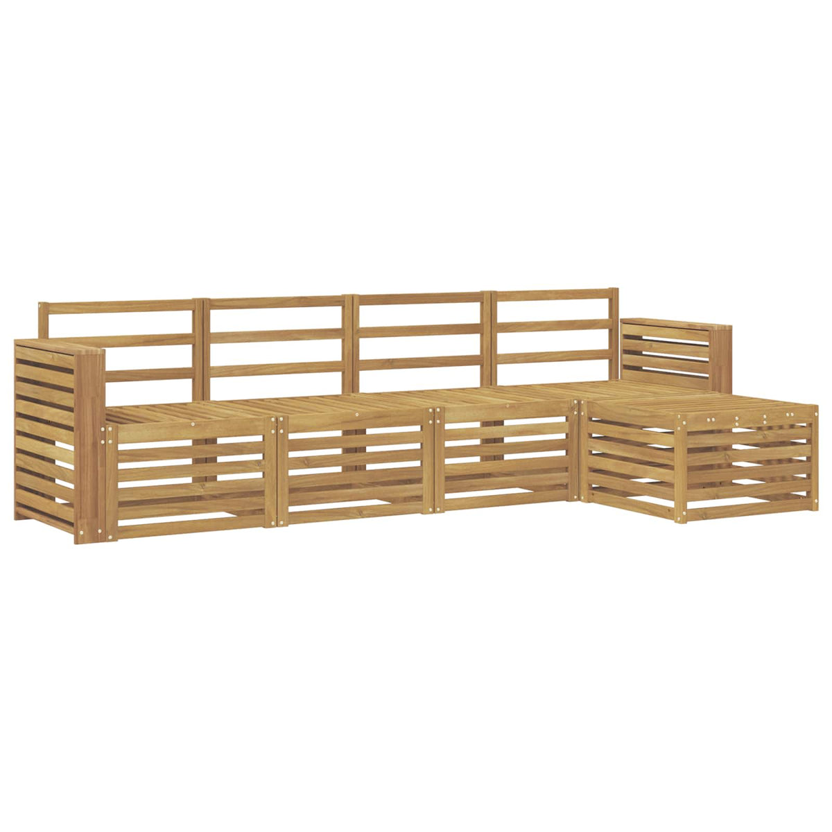 vidaXL Outdoor Sofa Set 5 pcs White Solid Acacia Wood 2
