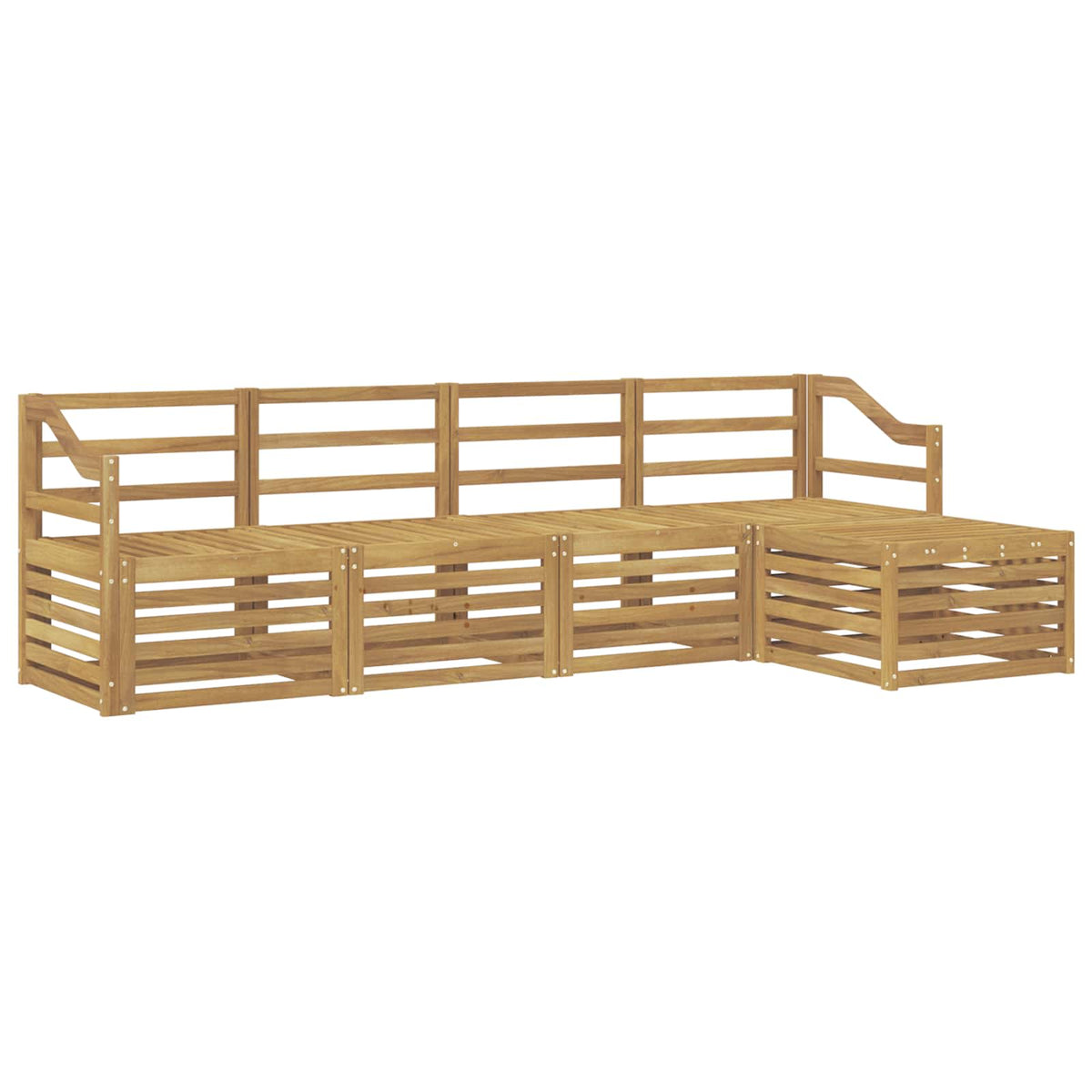 vidaXL Outdoor Sofa Set 5 pcs White Solid Acacia Wood 2