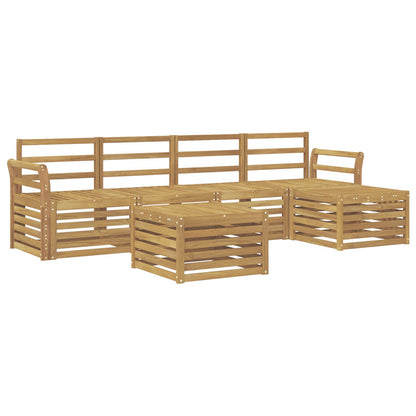 vidaXL Outdoor Sofa Set 6 pcs White Solid Acacia Wood 2