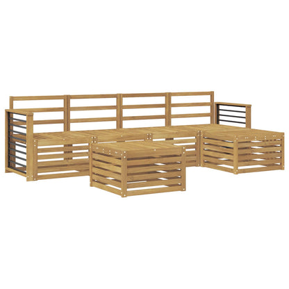 vidaXL Outdoor Sofa Set 6 pcs White Solid Acacia Wood 2