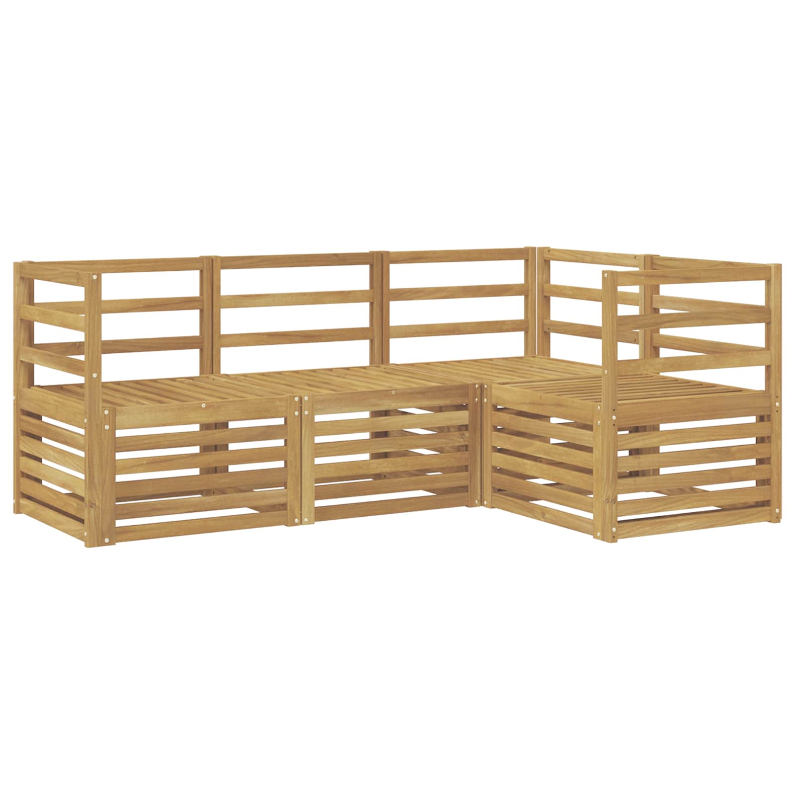 vidaXL Outdoor Sofa Set 4 pcs White Solid Acacia Wood 2