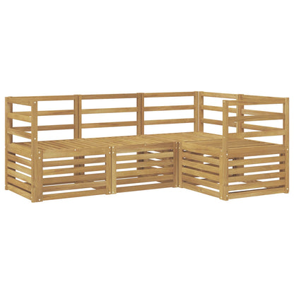 vidaXL Outdoor Sofa Set 4 pcs White Solid Acacia Wood 2