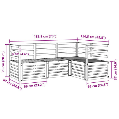 vidaXL Outdoor Sofa Set 4 pcs White Solid Acacia Wood 6