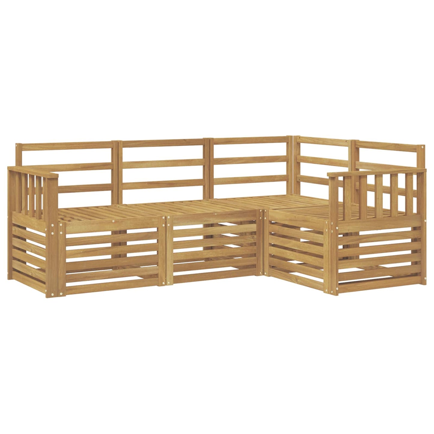 vidaXL Outdoor Sofa Set 4 pcs White Solid Acacia Wood 2