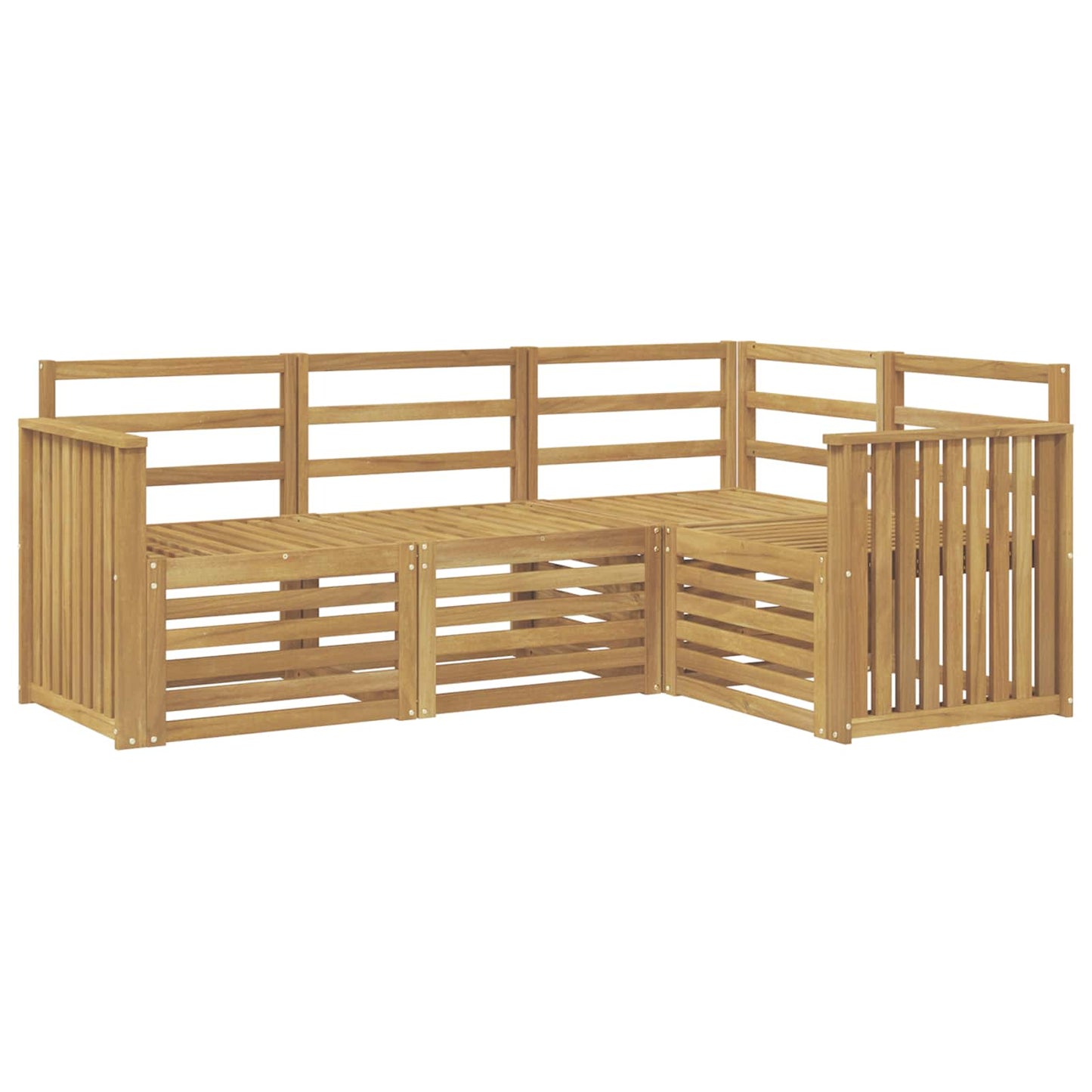 vidaXL Outdoor Sofa Set 4 pcs White Solid Acacia Wood 2