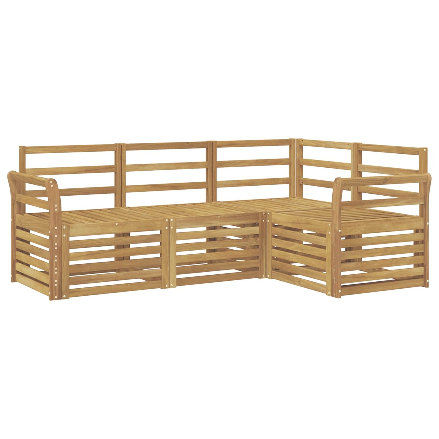 vidaXL Outdoor Sofa Set 4 pcs White Solid Acacia Wood 2