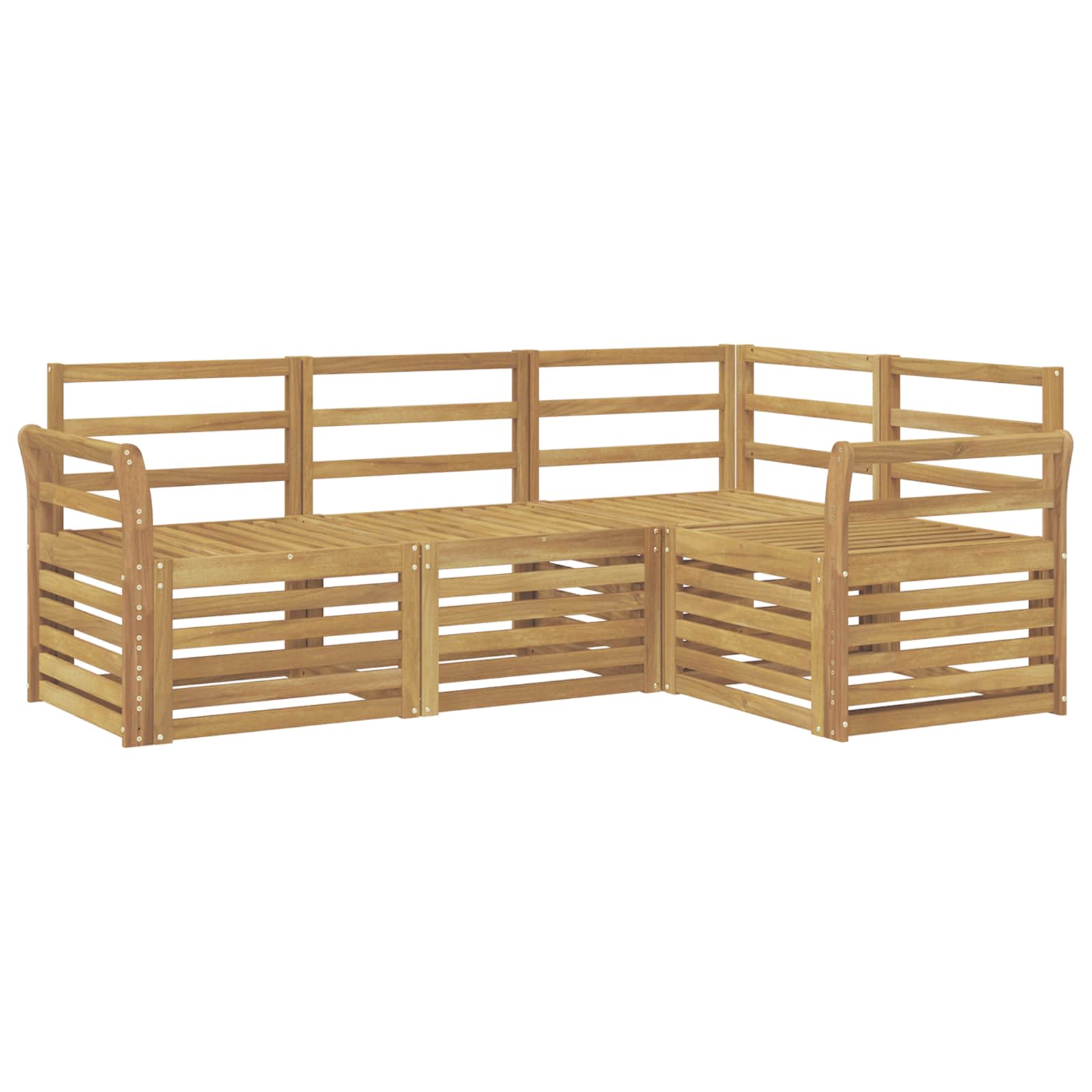 vidaXL Outdoor Sofa Set 4 pcs White Solid Acacia Wood 2