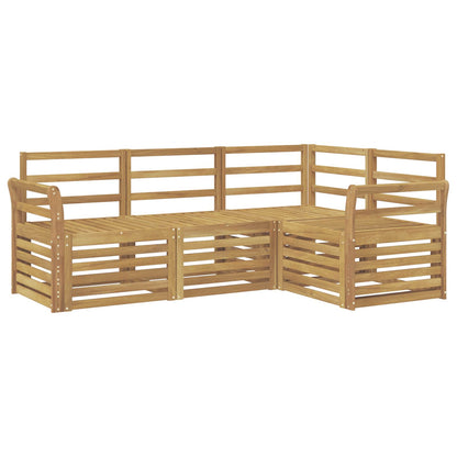 vidaXL Outdoor Sofa Set 4 pcs White Solid Acacia Wood 2