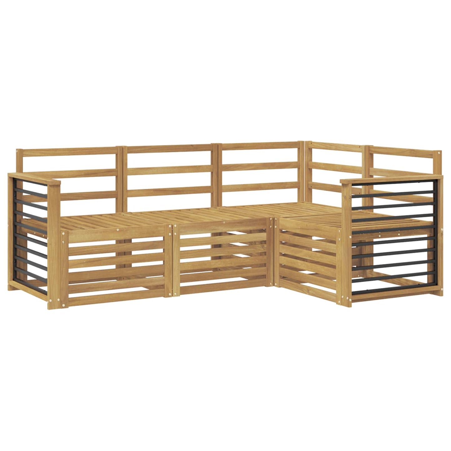 vidaXL Outdoor Sofa Set 4 pcs White Solid Acacia Wood 2