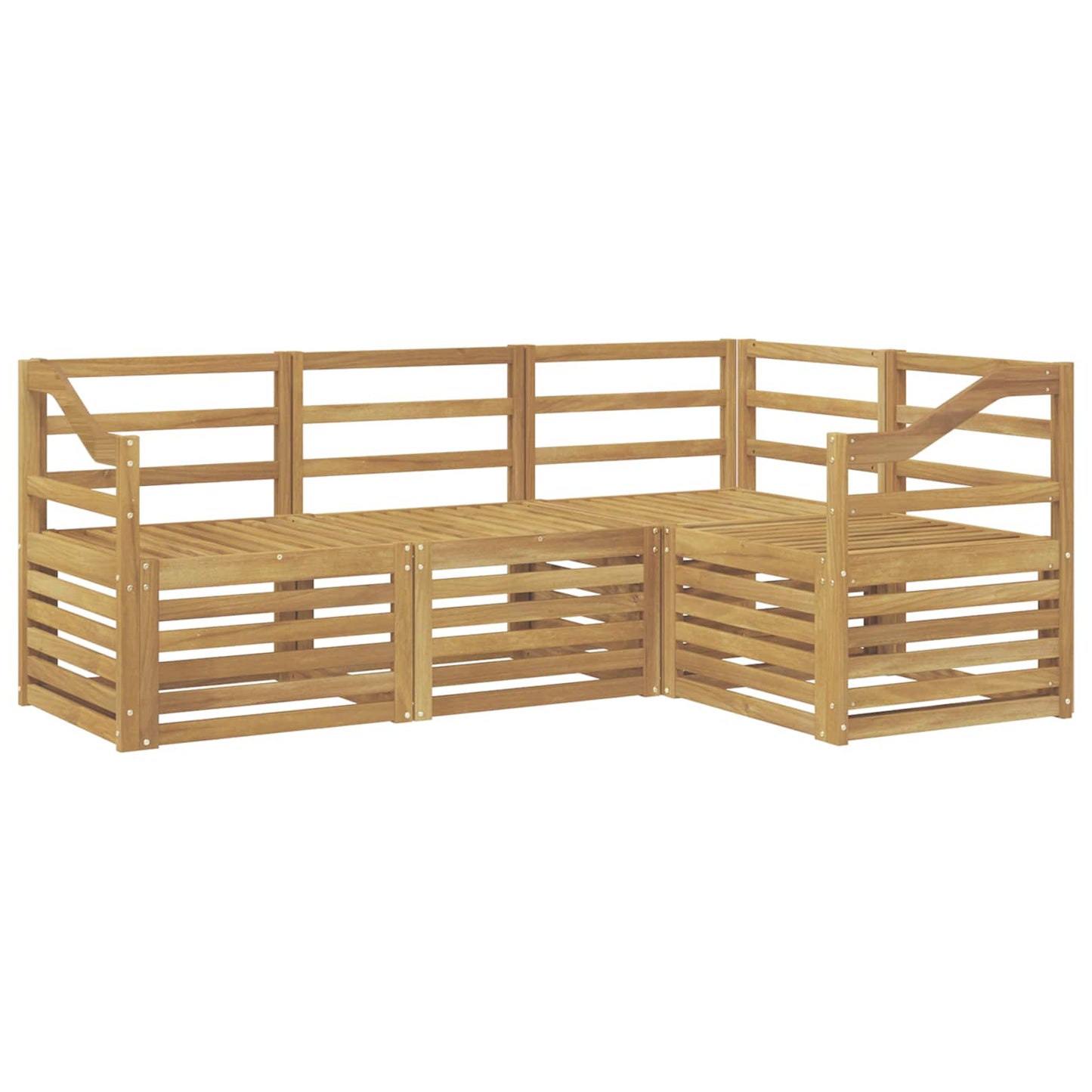 vidaXL Outdoor Sofa Set 4 pcs White Solid Acacia Wood 2