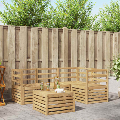 vidaXL Outdoor Sofa Set 5 pcs White Solid Acacia Wood 1