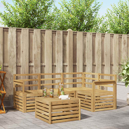 vidaXL Outdoor Sofa Set 5 pcs White Solid Acacia Wood 1