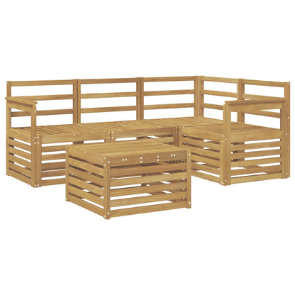 vidaXL Outdoor Sofa Set 5 pcs White Solid Acacia Wood 2
