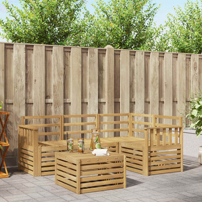 vidaXL Outdoor Sofa Set 5 pcs White Solid Acacia Wood 1