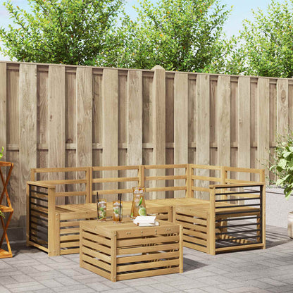 vidaXL Outdoor Sofa Set 5 pcs White Solid Acacia Wood 1