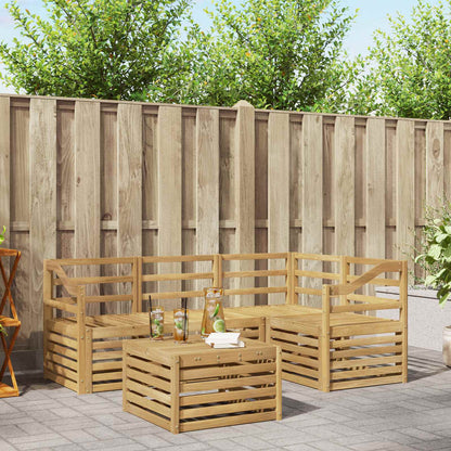 vidaXL Outdoor Sofa Set 5 pcs White Solid Acacia Wood 1