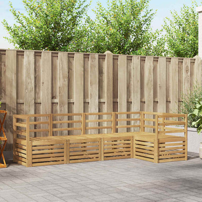 vidaXL Outdoor Sofa Set 5 pcs White Solid Acacia Wood 1