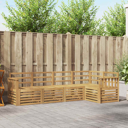 vidaXL Outdoor Sofa Set 5 pcs White Solid Acacia Wood 1