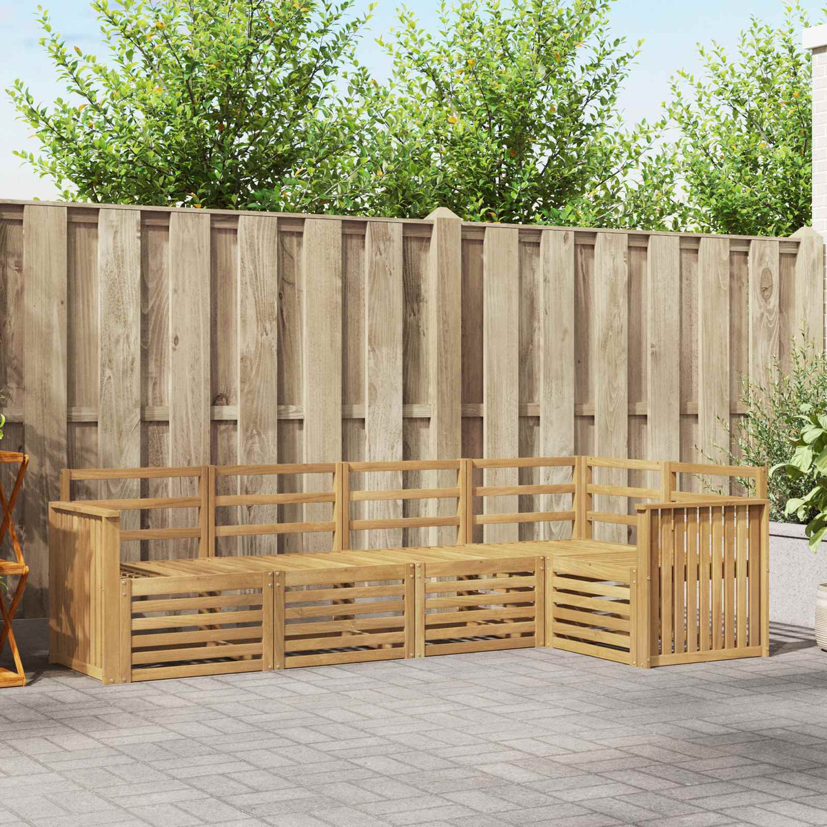 vidaXL Outdoor Sofa Set 5 pcs White Solid Acacia Wood 1