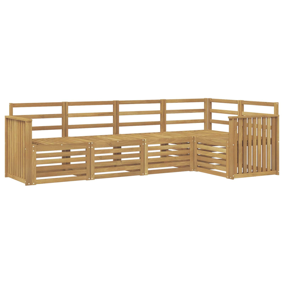 vidaXL Outdoor Sofa Set 5 pcs White Solid Acacia Wood 2