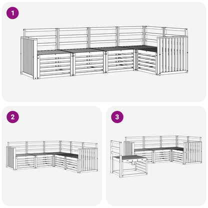 vidaXL Outdoor Sofa Set 5 pcs White Solid Acacia Wood 6
