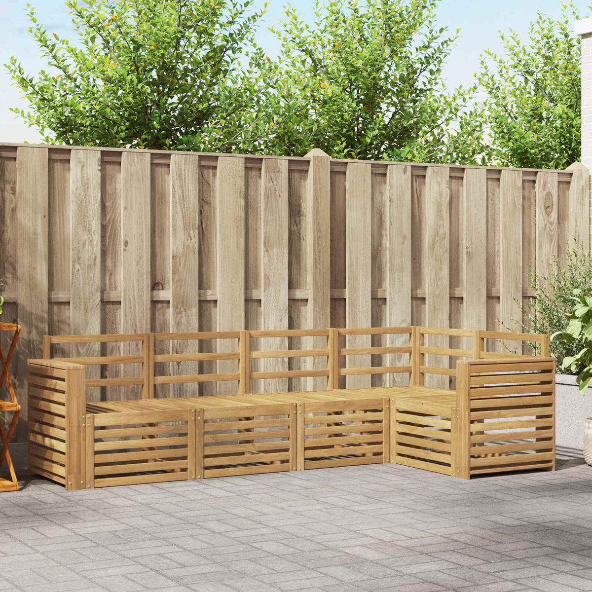 vidaXL Outdoor Sofa Set 5 pcs White Solid Acacia Wood 1