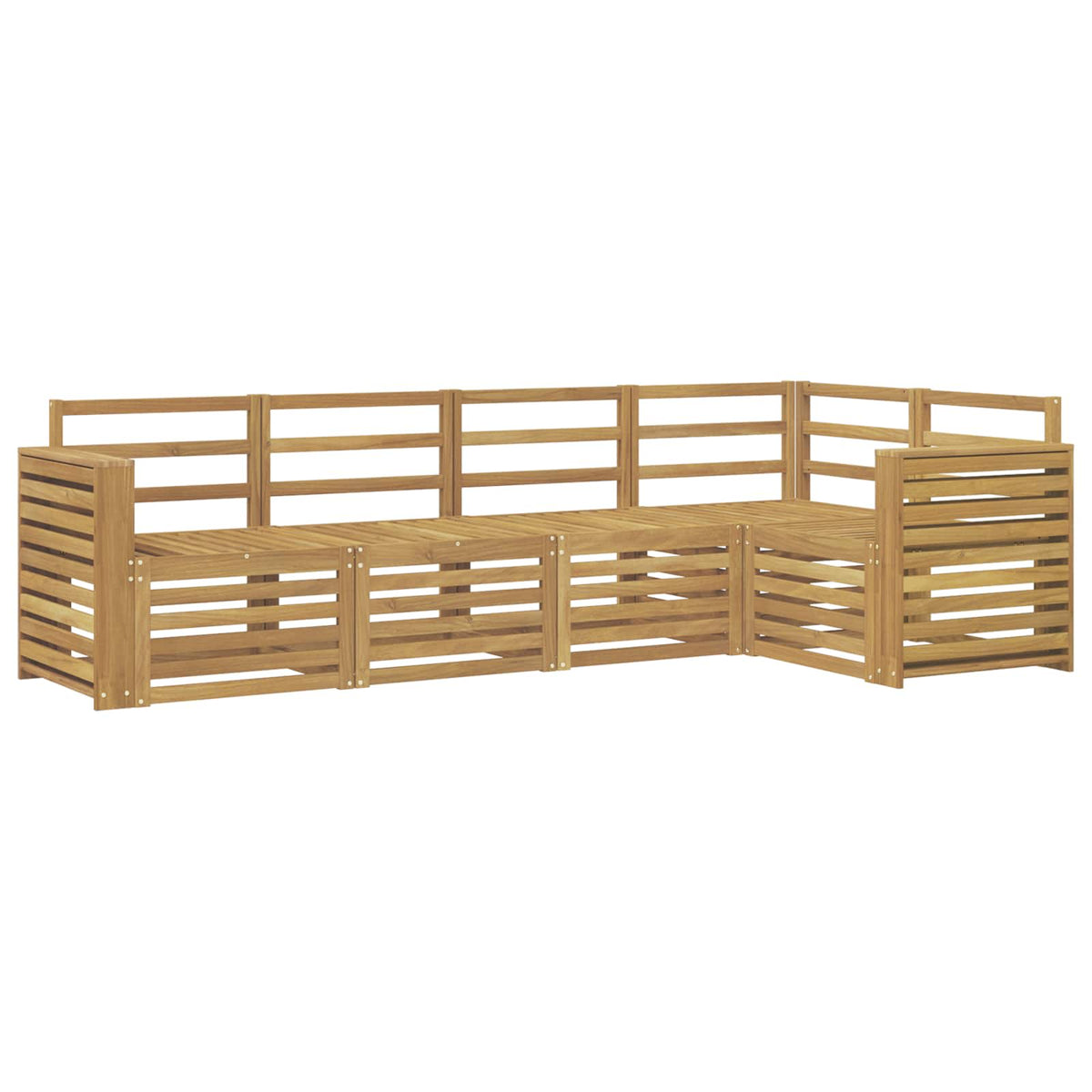 vidaXL Outdoor Sofa Set 5 pcs White Solid Acacia Wood 2