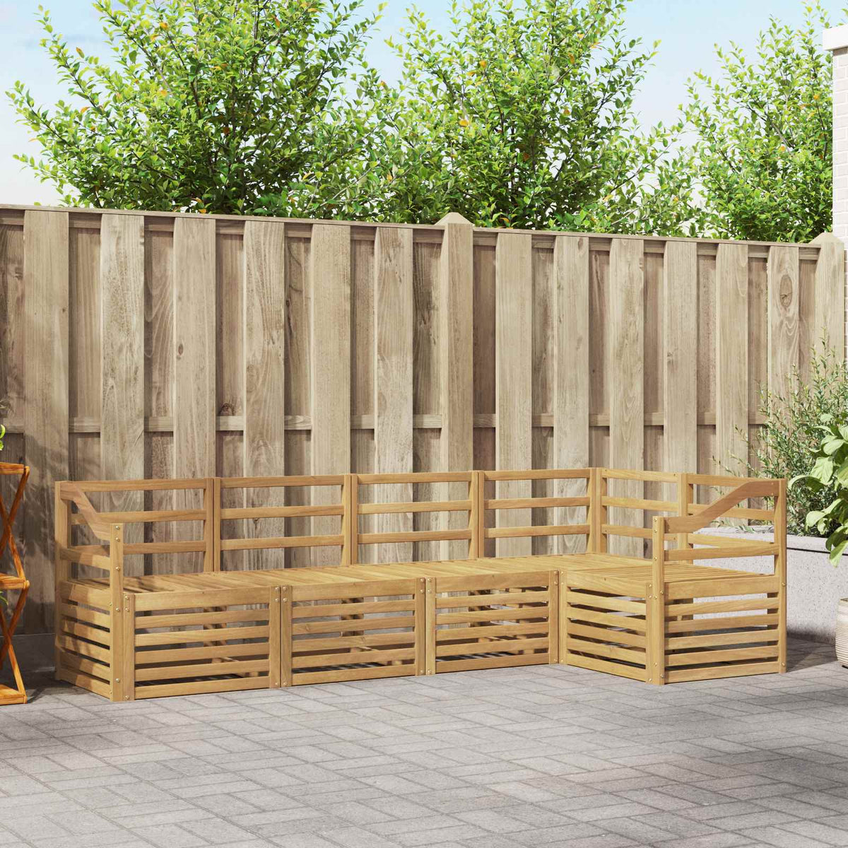 vidaXL Outdoor Sofa Set 5 pcs White Solid Acacia Wood 1