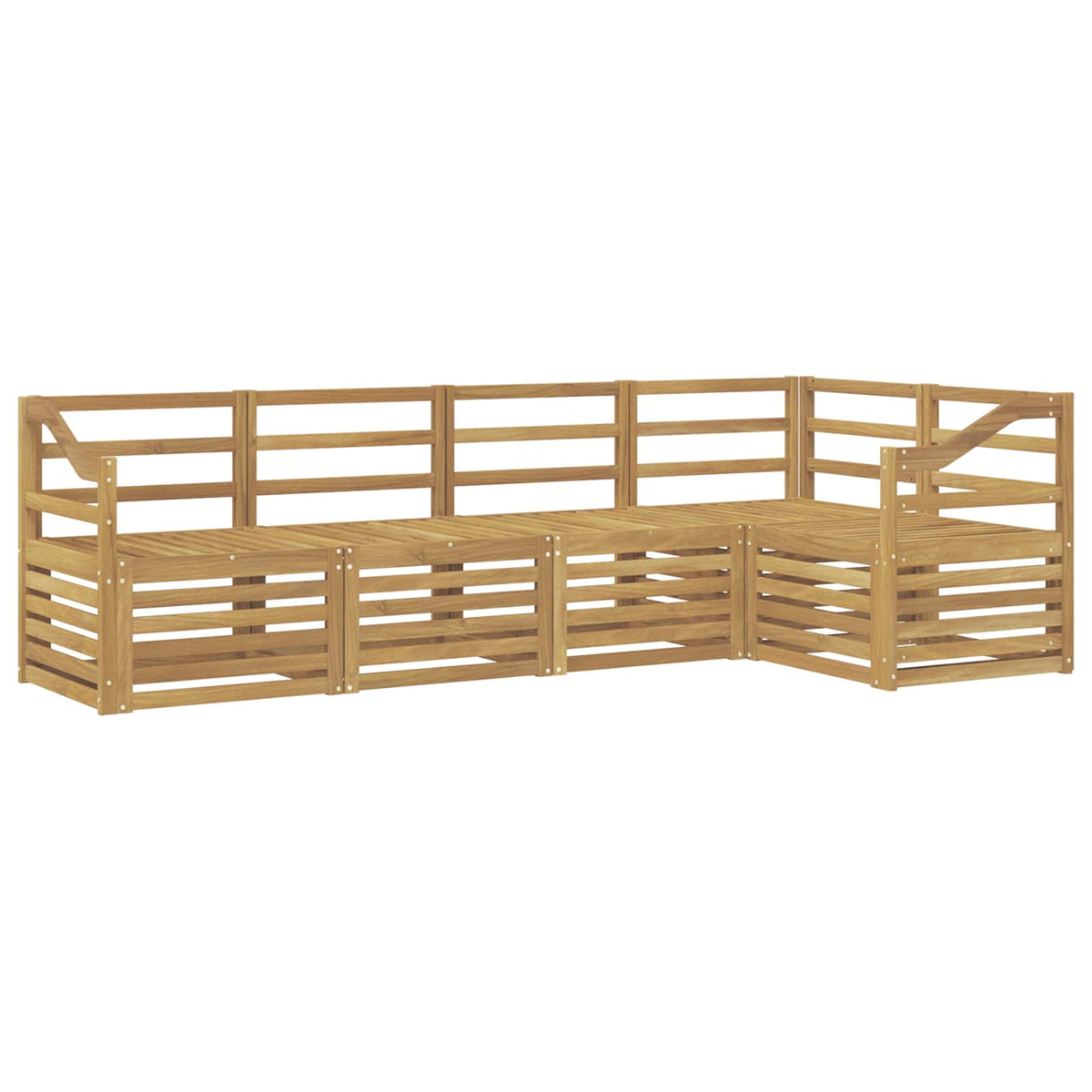 vidaXL Outdoor Sofa Set 5 pcs White Solid Acacia Wood 2