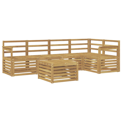 Outdoor Sofa Set 6 pcs 5-Seaters Solid Acacia Wood White Open frame