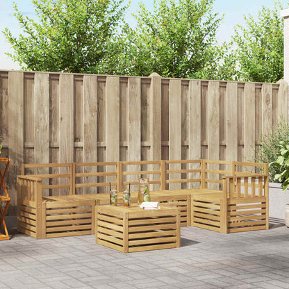 vidaXL Outdoor Sofa Set 6 pcs 5-Seaters Solid Acacia Wood White