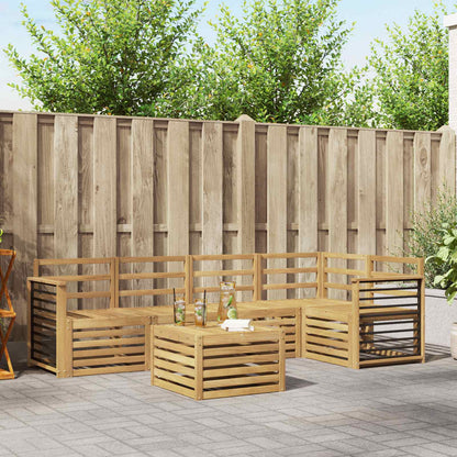 vidaXL Outdoor Sofa Set 6 pcs 5-Seaters Solid Acacia Wood White