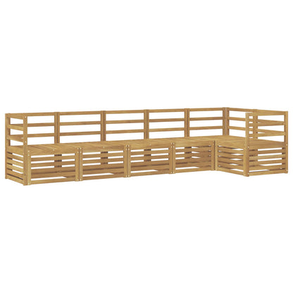 vidaXL Outdoor Sofa Set 6 pcs White Solid Acacia Wood 2
