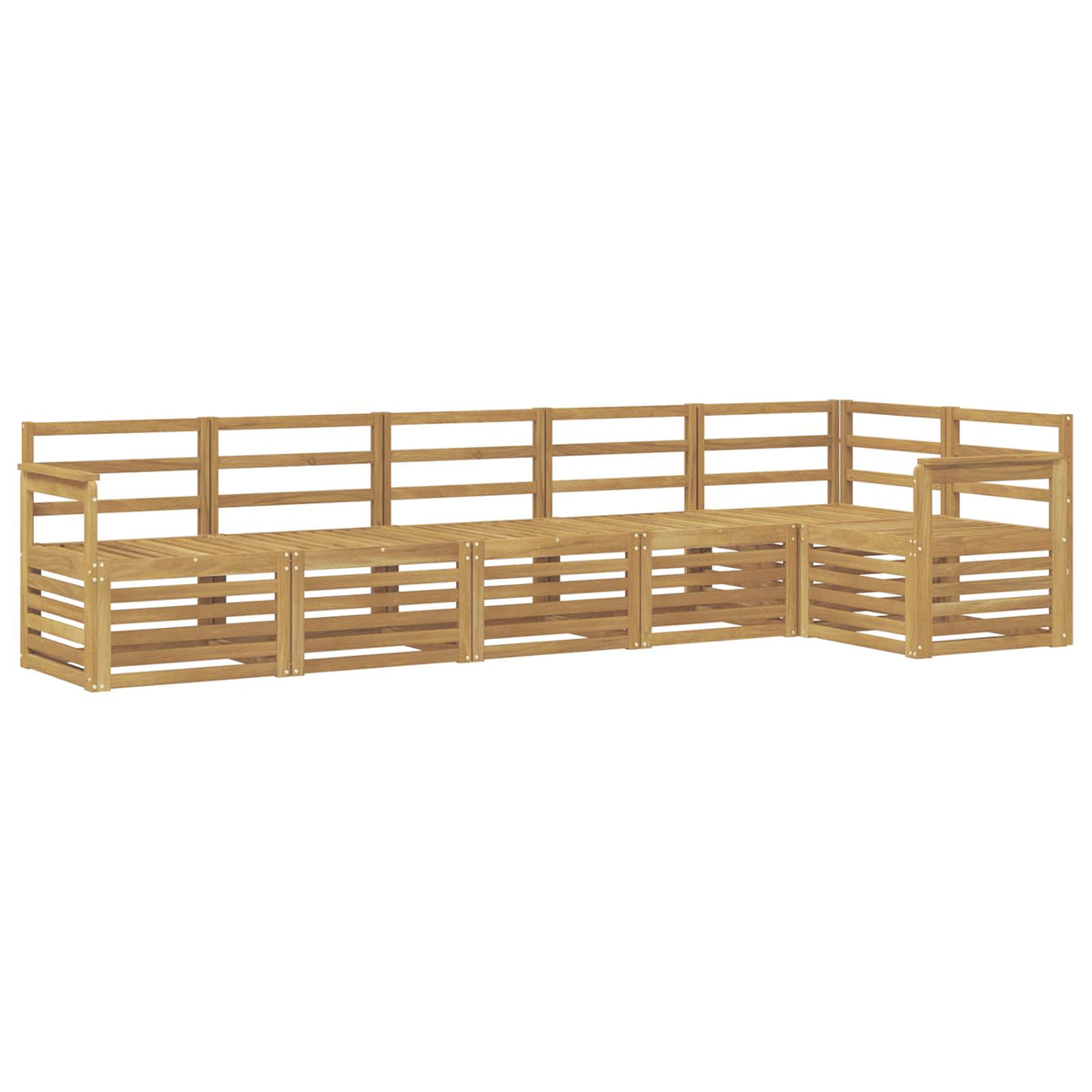 vidaXL Outdoor Sofa Set 6 pcs White Solid Acacia Wood 2