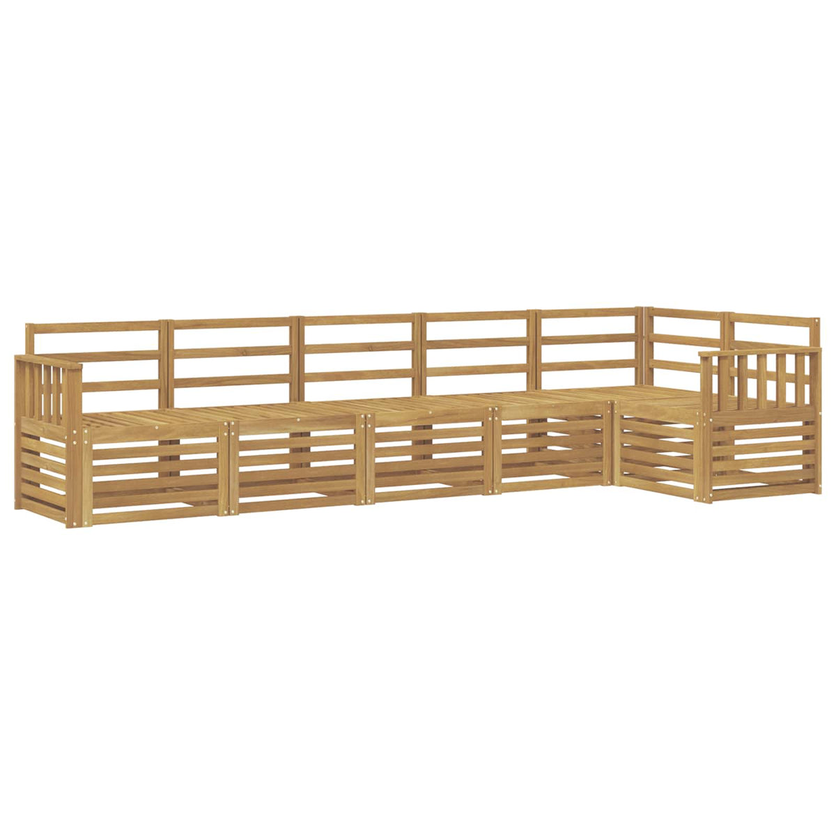 Outdoor Sofa Set 6 pcs 6-Seaters Solid Acacia Wood White Vertical slats
