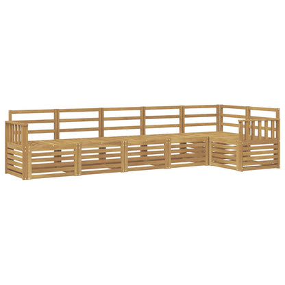 Outdoor Sofa Set 6 pcs 6-Seaters Solid Acacia Wood White Vertical slats