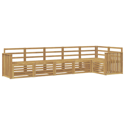 Outdoor Sofa Set 6 pcs 6-Seaters Solid Acacia Wood White Track