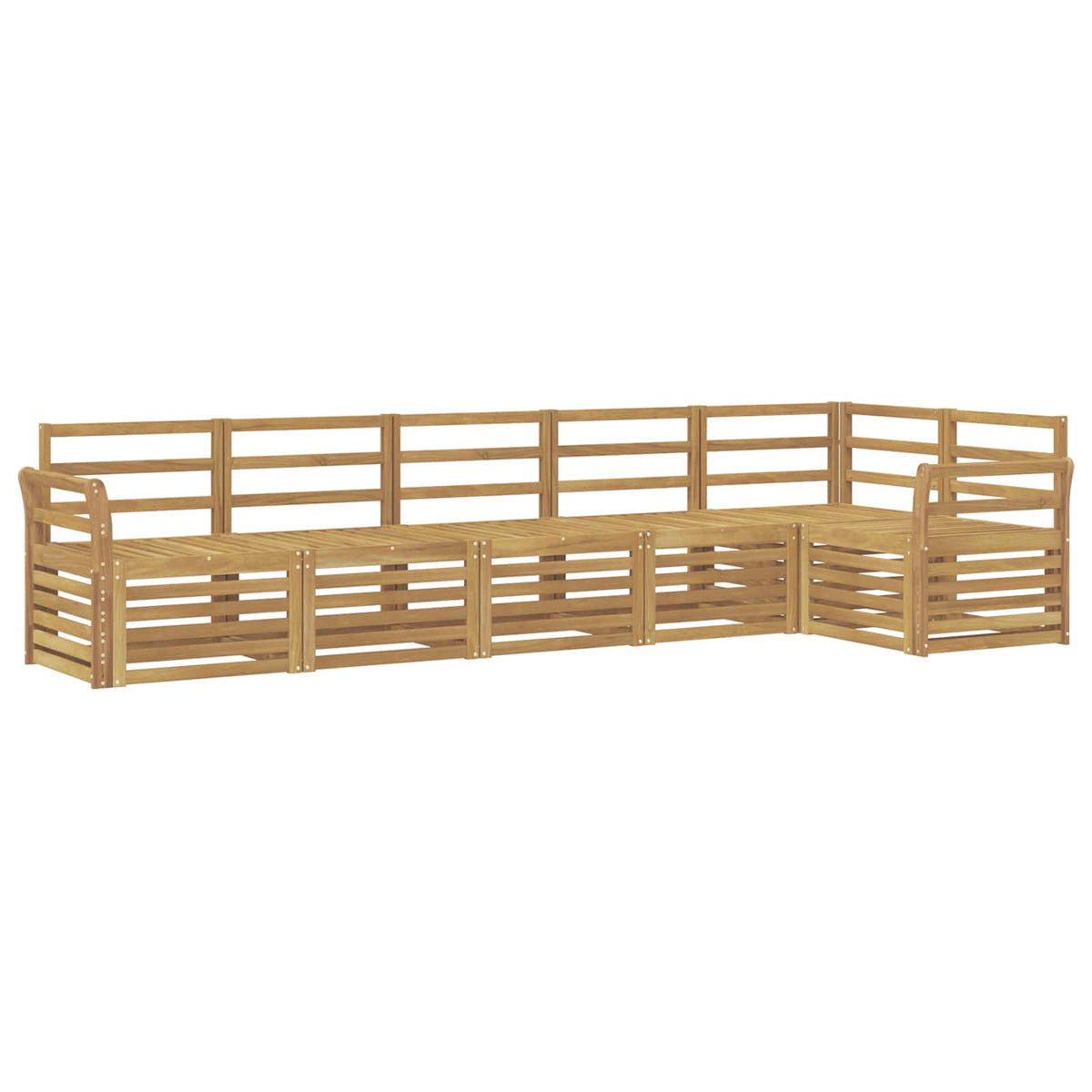 vidaXL Outdoor Sofa Set 6 pcs White Solid Acacia Wood 2