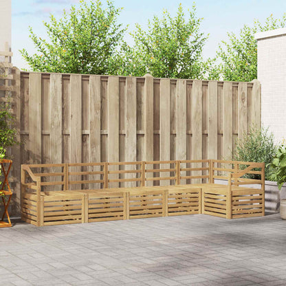 Outdoor Sofa Set 6 pcs 6-Seaters Solid Acacia Wood White Sloped