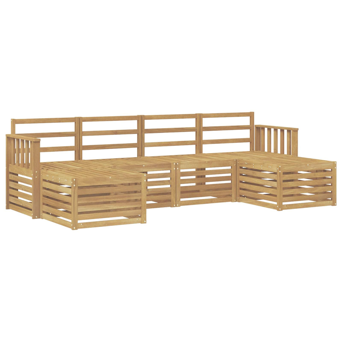 vidaXL Outdoor Sofa Set 5 pcs White Solid Acacia Wood 2