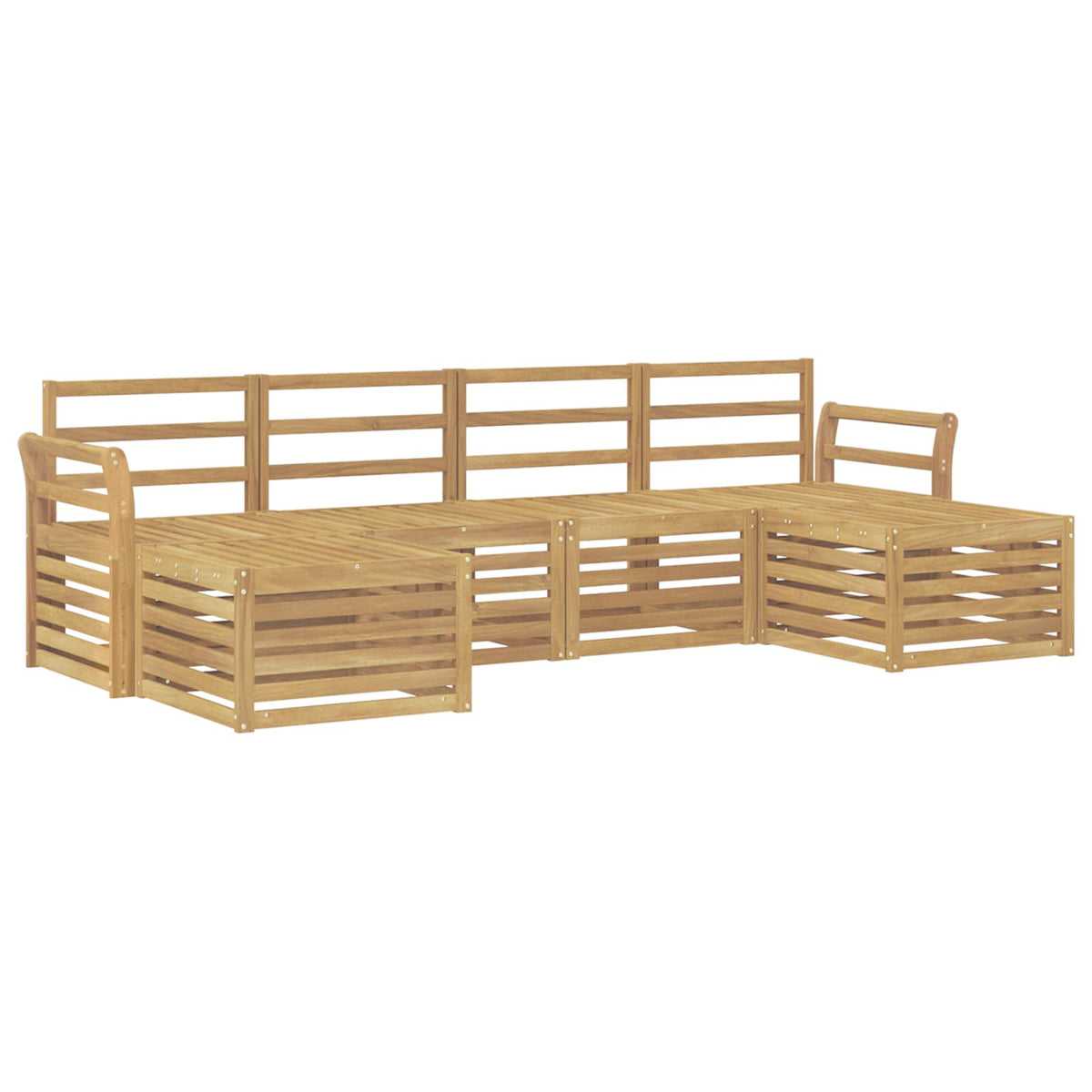 vidaXL Outdoor Sofa Set 6 pcs White Solid Acacia Wood 2