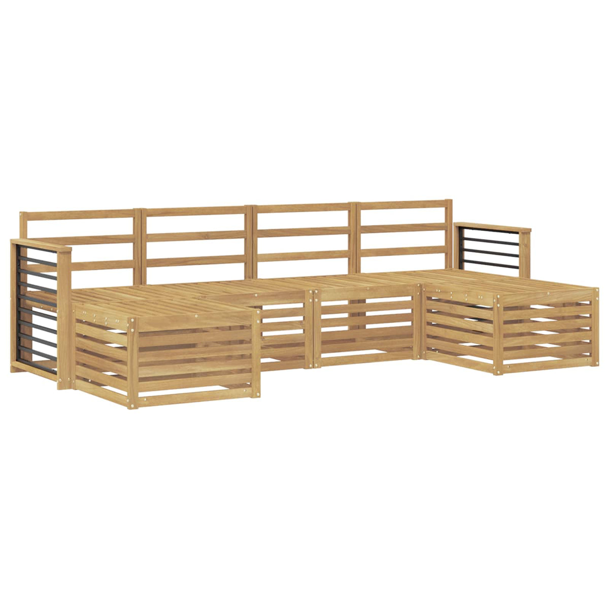 vidaXL Outdoor Sofa Set 6 pcs White Solid Acacia Wood 2