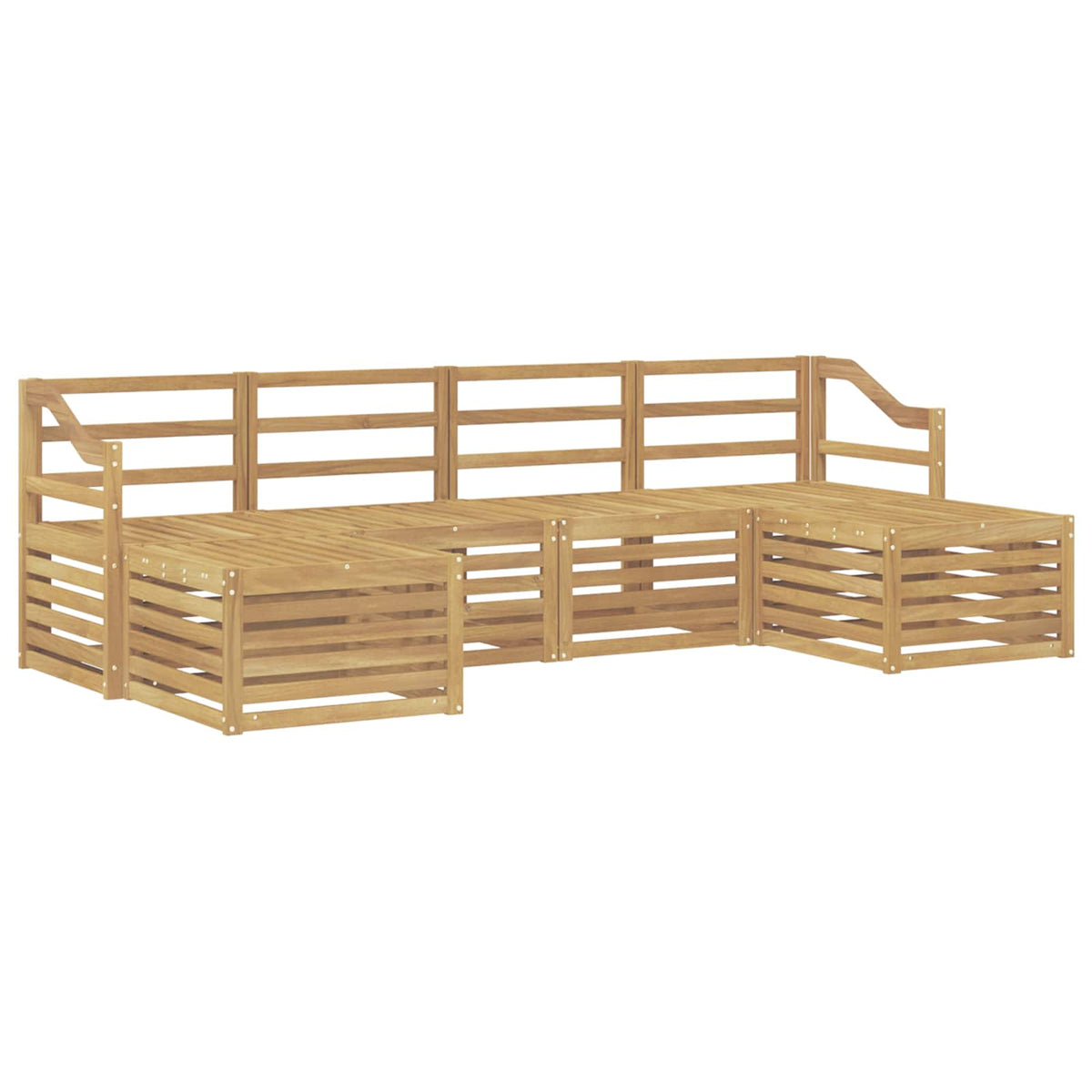 vidaXL Outdoor Sofa Set 6 pcs White Solid Acacia Wood 2