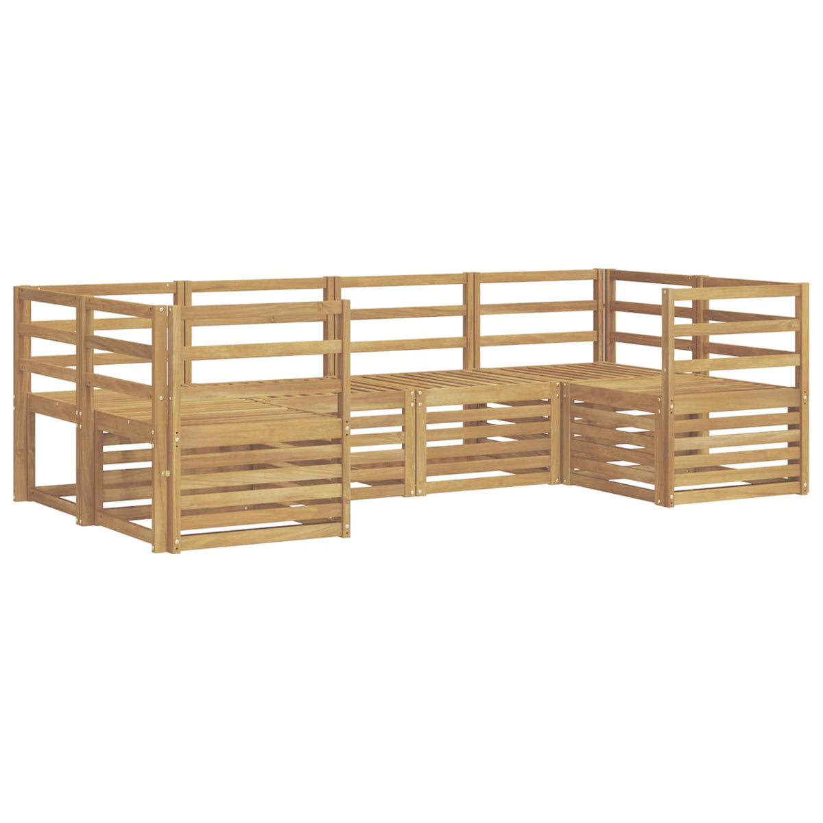 vidaXL Outdoor Sofa Set 6 pcs 6-Seaters White Solid Acacia Wood 2