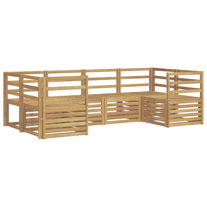 Outdoor Sofa Set 6 pcs 6-Seaters Solid Acacia Wood White Horizontal slats