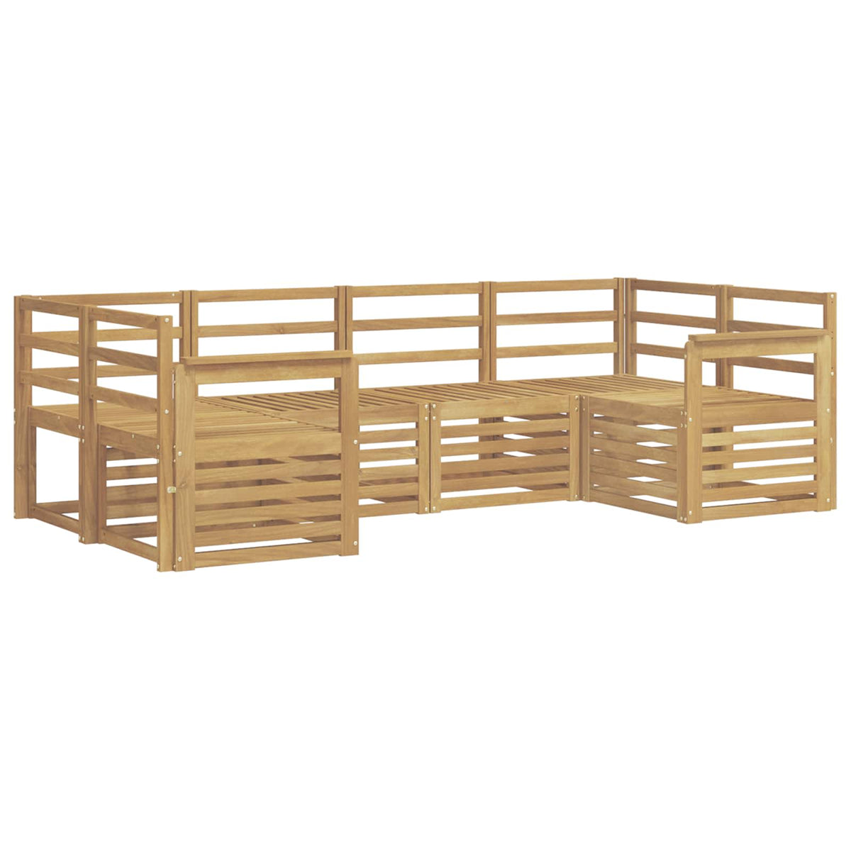 vidaXL Outdoor Sofa Set 6 pcs White Solid Acacia Wood 2
