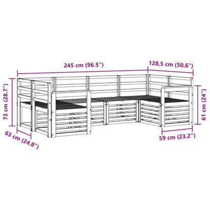 vidaXL Outdoor Sofa Set 6 pcs White Solid Acacia Wood 6