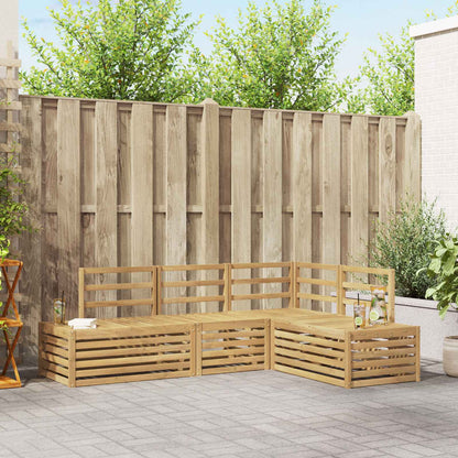 vidaXL Outdoor Sofa Set 4 Piece White Solid Acacia Wood 1