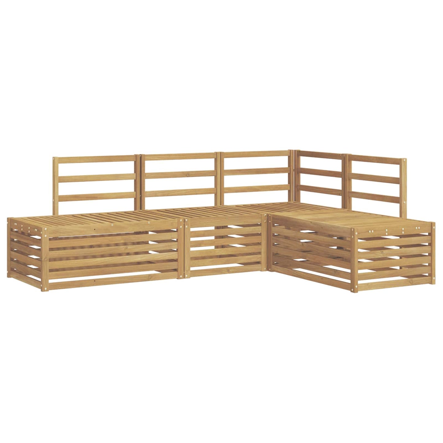 vidaXL Outdoor Sofa Set 4 Piece White Solid Acacia Wood 2